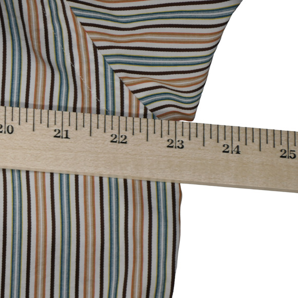 TailorByrd Brown Striped Shirt Men L Cotton Button Up Contrast Cuffs Long Sleeve - Picture 7 of 10